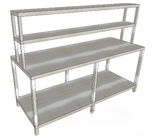 Bàn Có Kệ Trên Inox 304