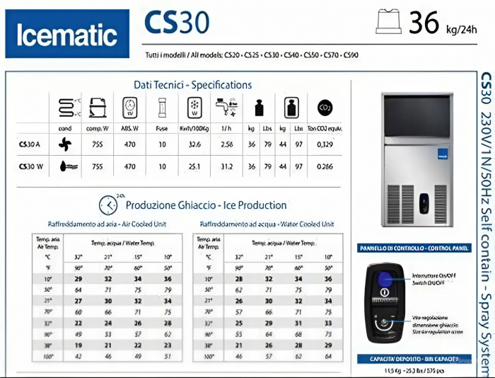 Máy Làm Đá Viên Icematic CS30