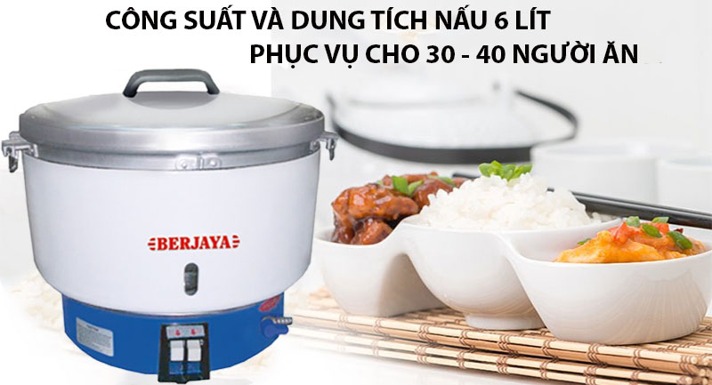 Nồi cơm công nghiệp Berjaya Bjy-grc40 dùng gas cao cấp