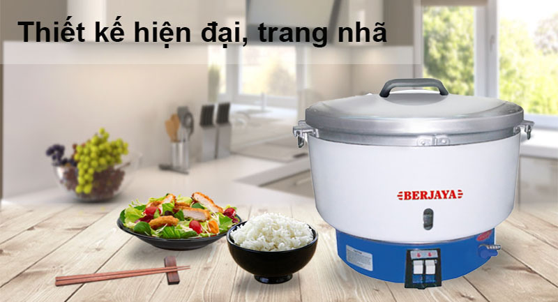 Nồi cơm công nghiệp Berjaya Bjy-grc40 dùng gas chi tiết