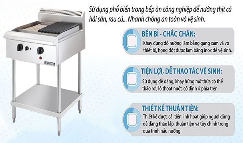 Nướng than nhân tạo, 2 bếp, có chân đứng Berjaya Crb2bfs-17