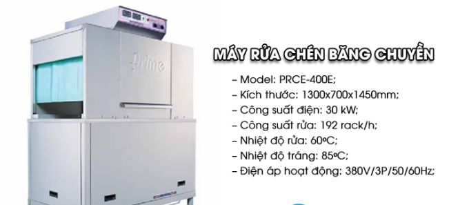 Máy Rửa Chén Băng Chuyền Prime PRCE-400E