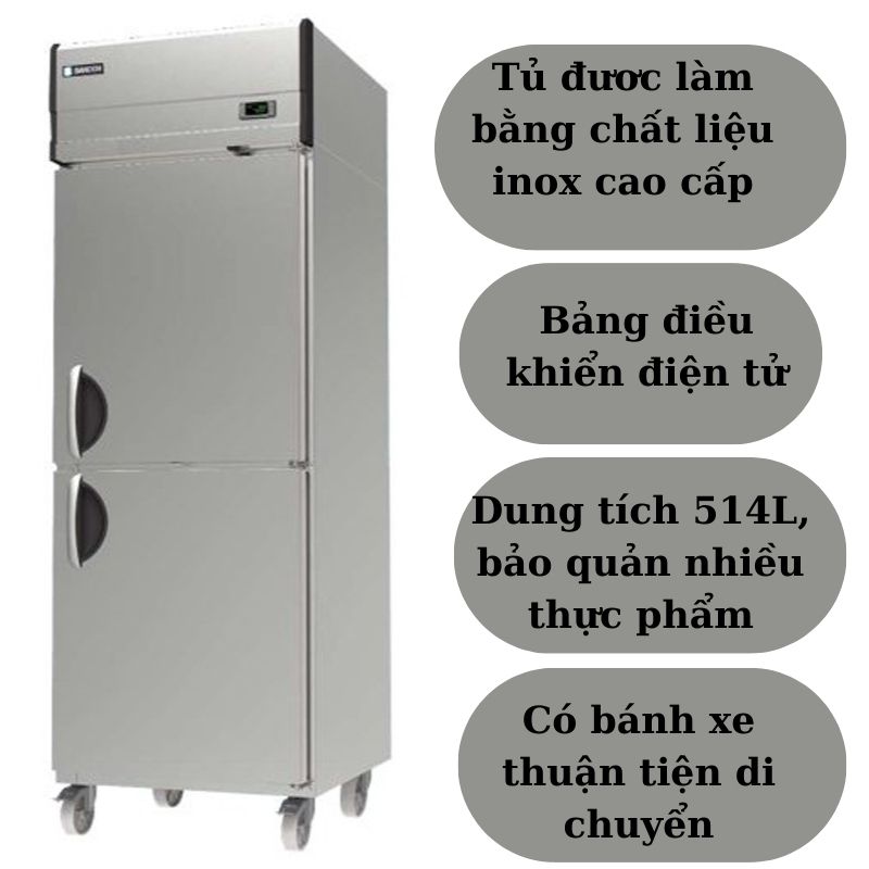 Tủ đông Srf3 - 0610i Sanden intercool inox cấu tạo