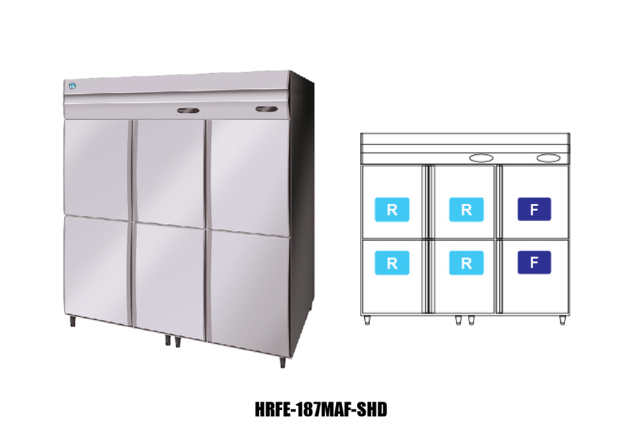 Tủ đông mát 6 cánh inox HRFE-187MAF Hoshizaki 