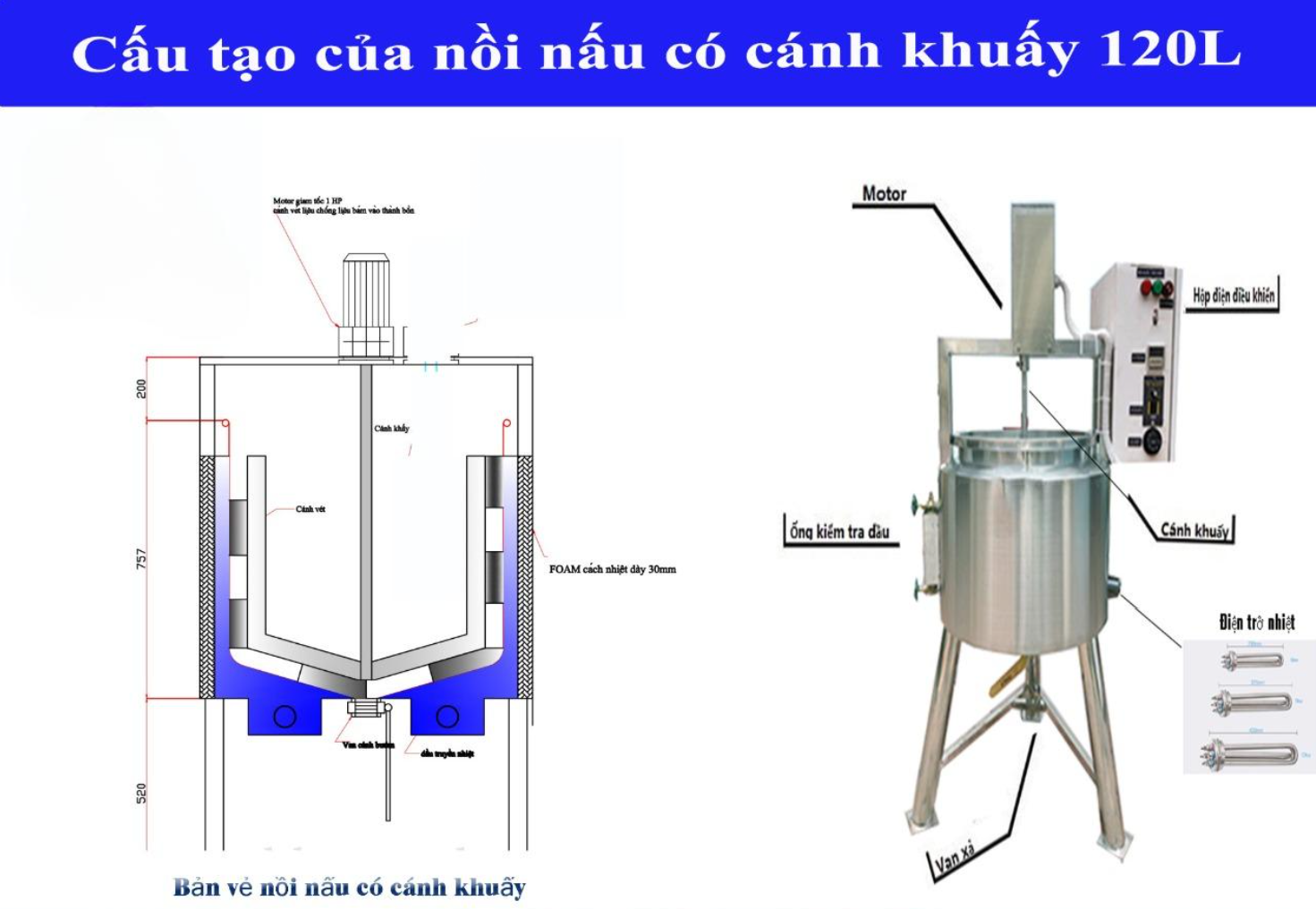 Nồi nấu có cánh khuấy