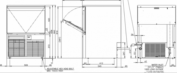 Máy làm đá lưỡi liềm Hoshizaki KM-60C